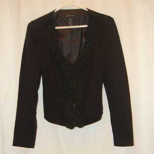 INC International/Concepts Black Dressy Jacket With Beaded Decoration Size S